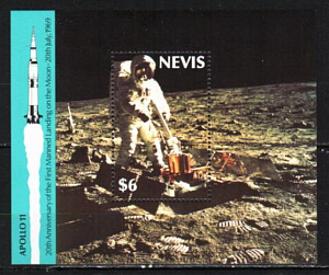 Невис, 1989, 20 лет Аполло 11, Космос, блок